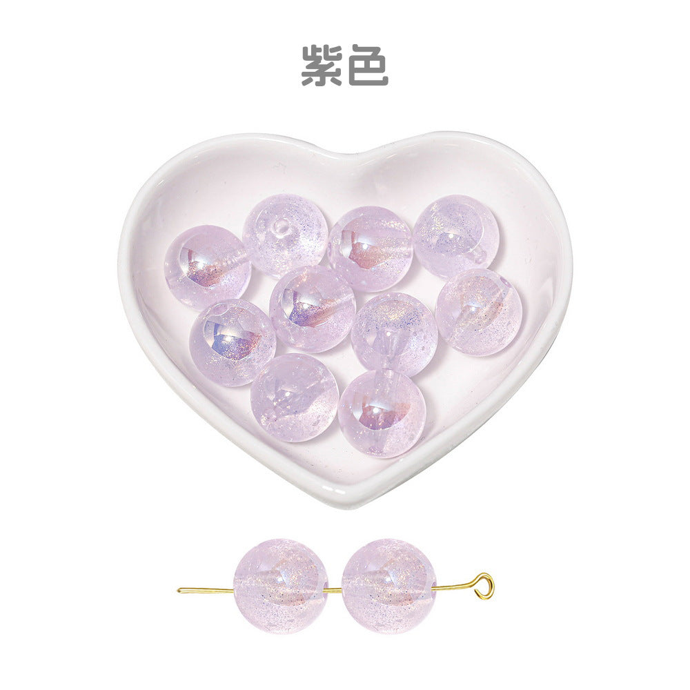 Wholesale 50pcs/1pack Gilded Years Gradient Color Through Hole Straight Hole Round Beads DIY Handmade Beads